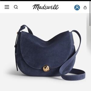 Madewell Navy Suede Saddle Bag